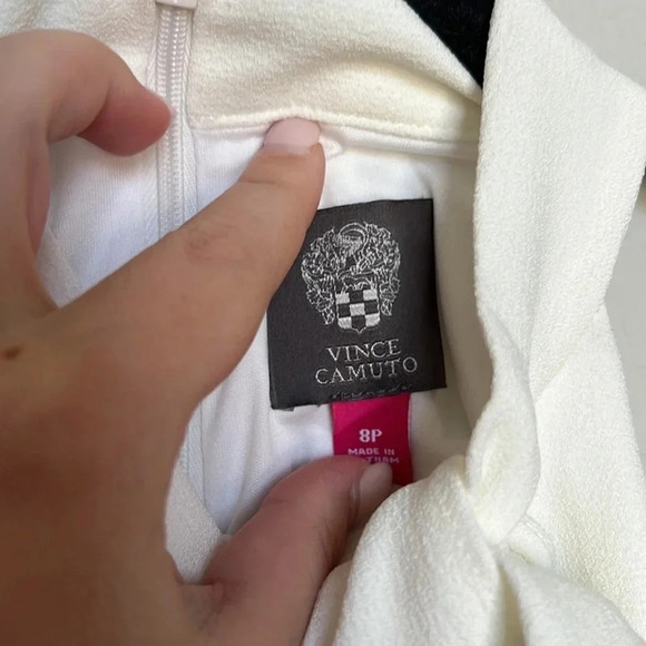 Vince Camuto Off White Tie Neck Dress - Picture 4 of 5